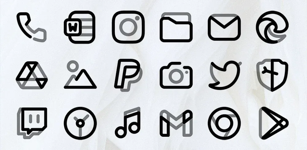 Aline Black: linear icon pack