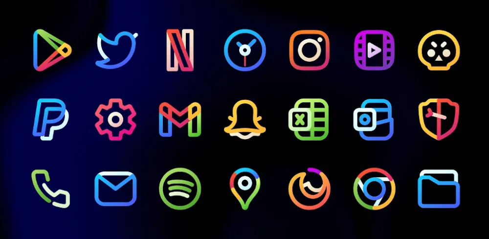 Aline: bold linear icon pack