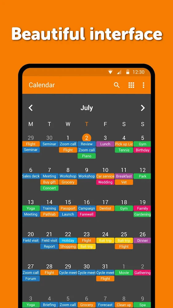 Simple Calendar Pro - Chương trình nghị sự và kế hoạch lịch trình