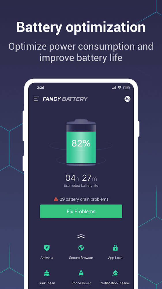 Fancy Battery – Battery Saver, Booster, Cleaner