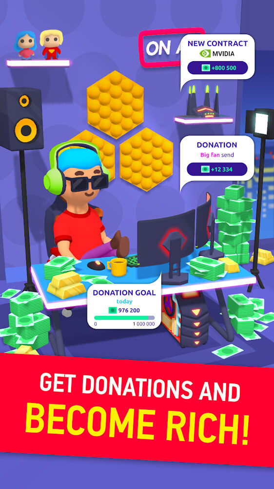 Idle Streamer – Tuber game. Get followers tycoon