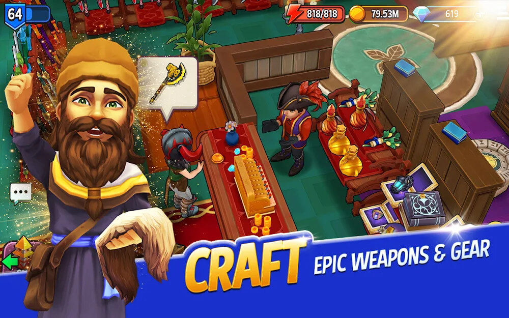 Shop Titans: Epic Idle Crafter, Build & Trade RPG
