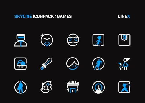 SkyLine Icon Pack : LineX Blue Edition