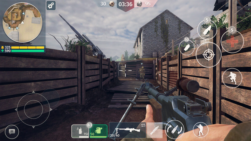 World War, WW2 Shooting Games Mod apk [Remove ads][God Mode][Weak enemy]  download - World War