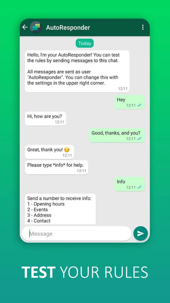 AutoResponder for WhatsApp

Free Download AutoResponder for WhatsApp v3.4.4 MOD APK (Premium Unlocked)