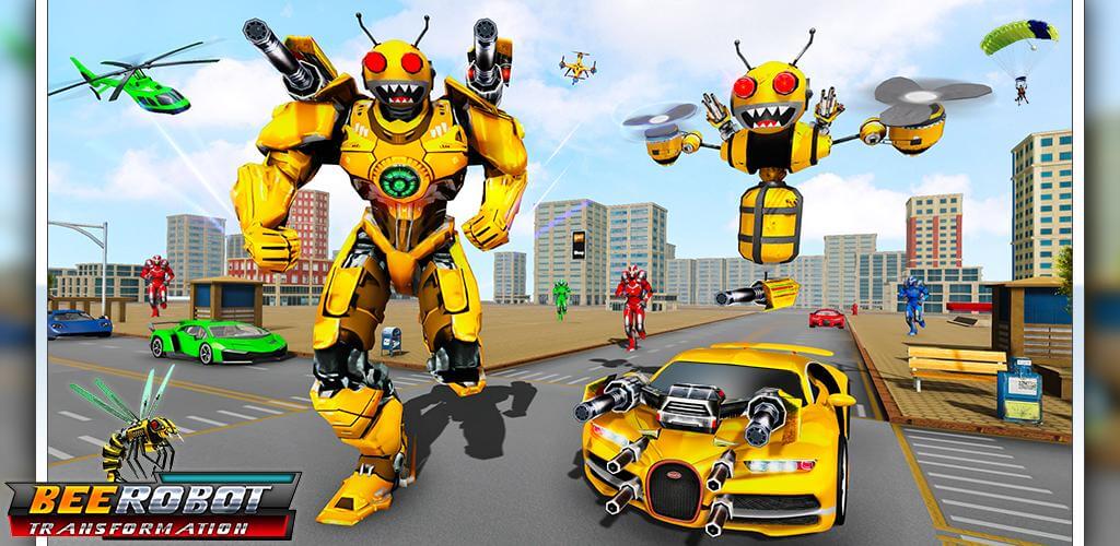 Download Bee Robot Car Game APK + MOD (God Mode)