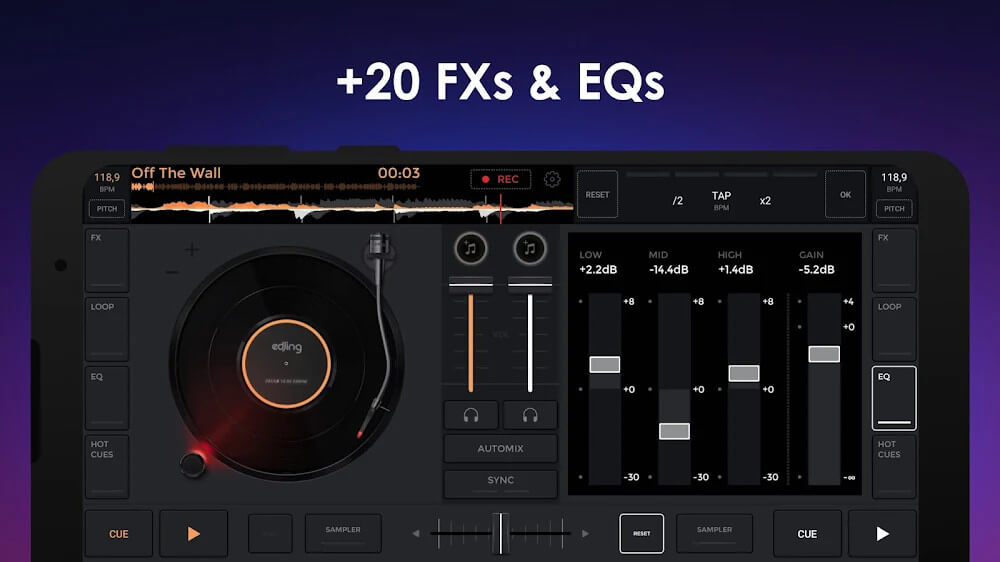 edjing Mix – aplicativo gratuito de DJ de música