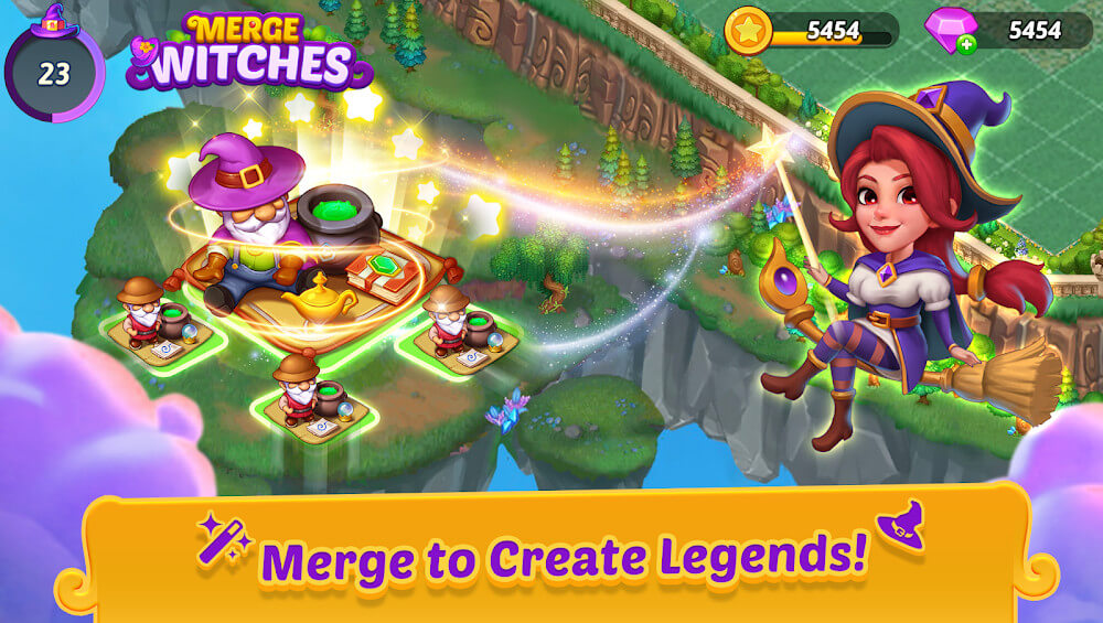 Merge Witches v4.35.0 MOD APK (Unlimited Diamond) Merge-witches-mergematch-to-discover-calm-life-3