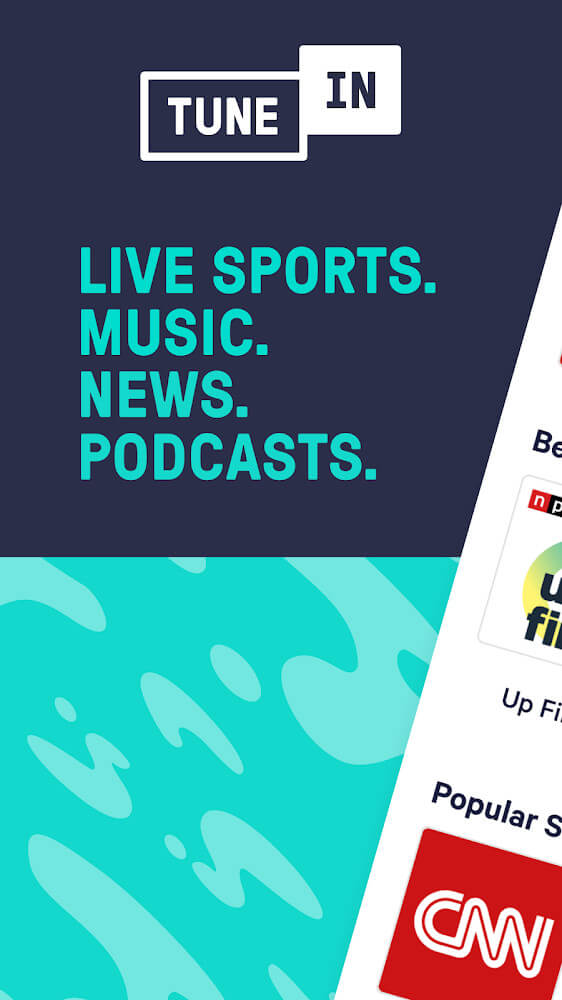 TuneIn Pro: بث مباشر للرياضة والأخبار والموسيقى والبودكاست
