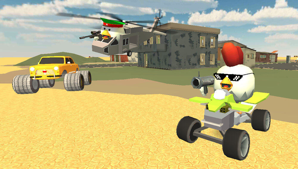 Chicken Gun 3.3.01 Mega Mod APK GodMode InstantKill NoCarDamage UnlockAll  AntiKick MaxLevel NoAds 