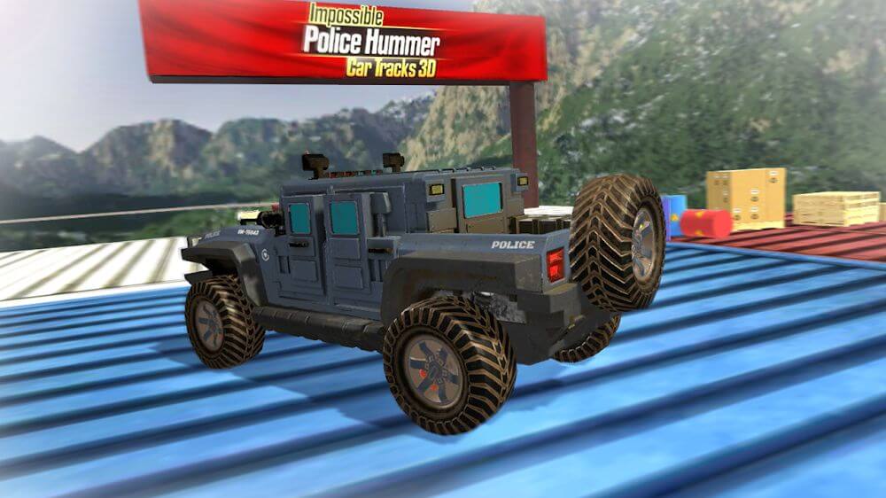 Impossible Police Hummer Car Tracks 3D