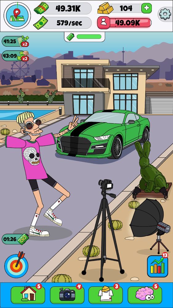 Hack game Lamar - Idle Vlogger v202_01-23_ab17 MOD APK (Free Upgrades) 2024 Lamar-idle-vlogger-7