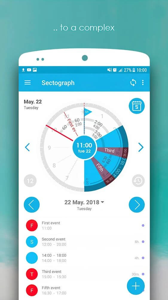 Sectograph. Planner & Time manager on clock widget