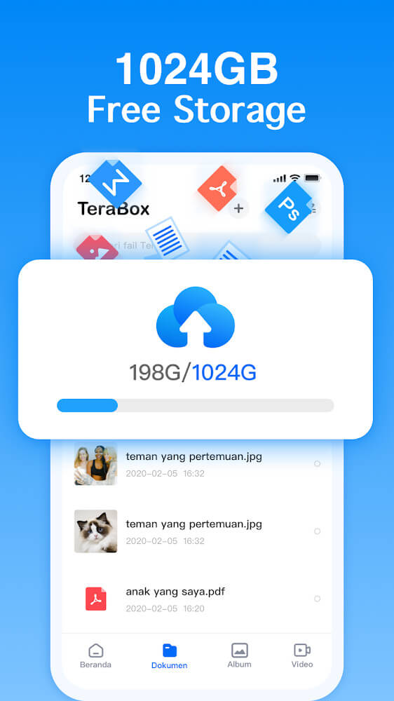 Terabox: مساحة التخزين السحابية