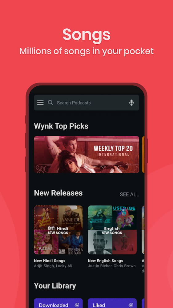 Wynk Music- New Songs, Offline Music & Podcast App