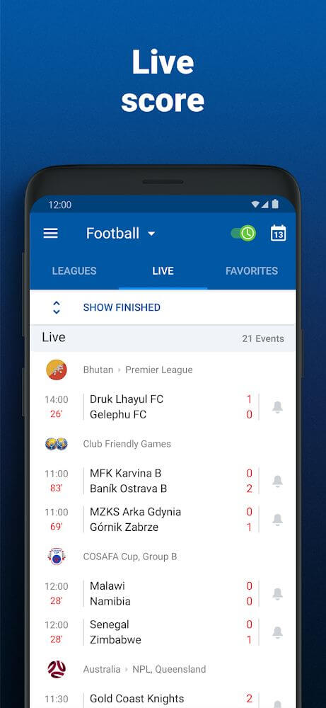 Soccer live scores – SofaScore