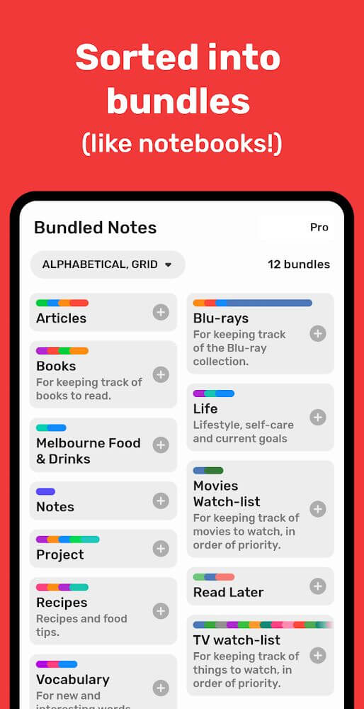 Bundled Notes + Lists + To-do