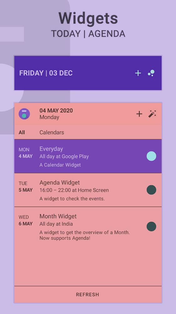Everyday | Calendar Widget