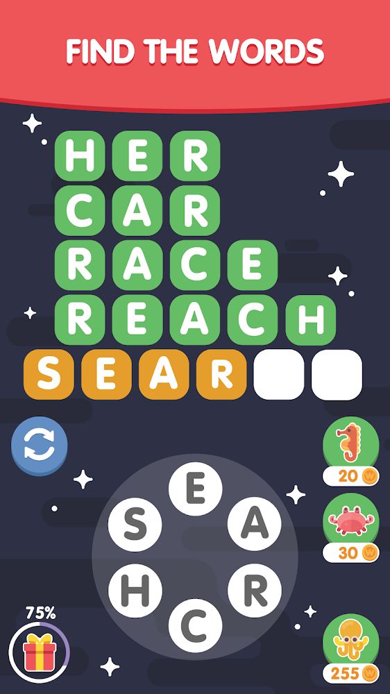 Word Search Sea: Unscramble words