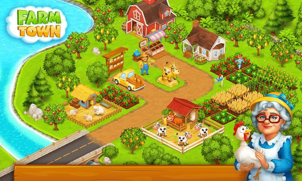 Farm Town Village Build Story V3.74 Mod Apk (Unlimited Gems, Money) Download