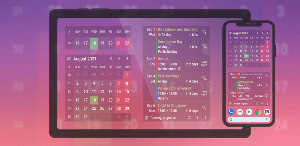 Calendar Widget: Month/Agenda
