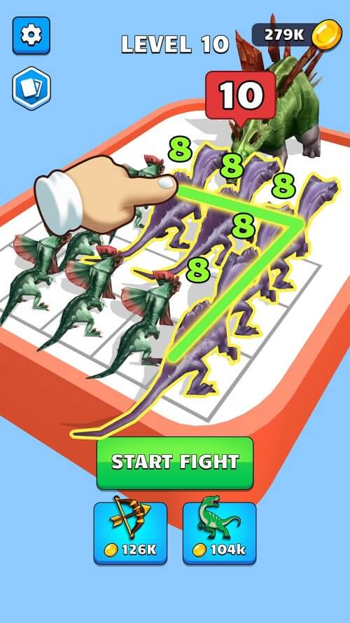 Dinosaur Merge Master Battle
