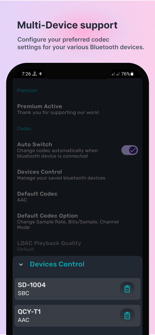 Bluetooth Codec Changer