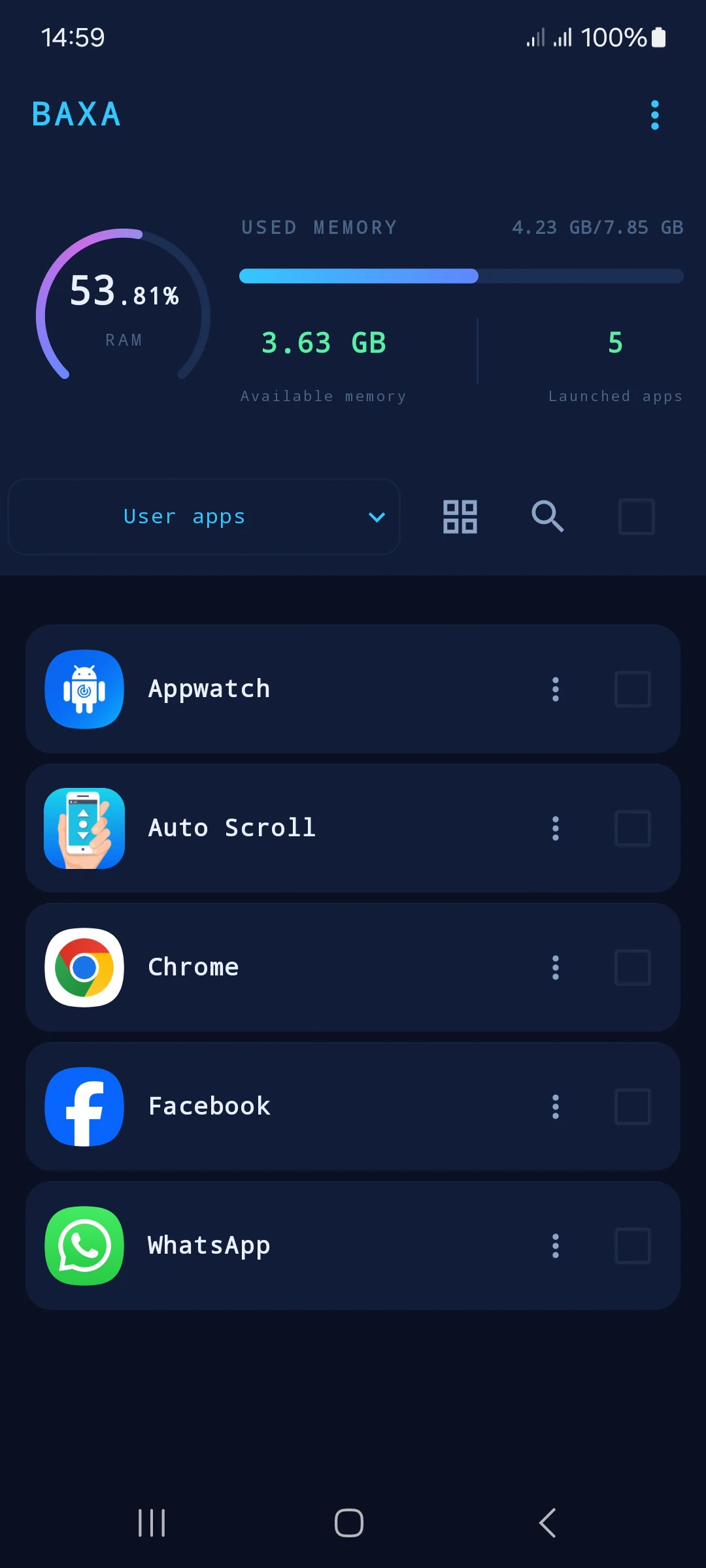 Baxa: Close apps – Ram Battery
