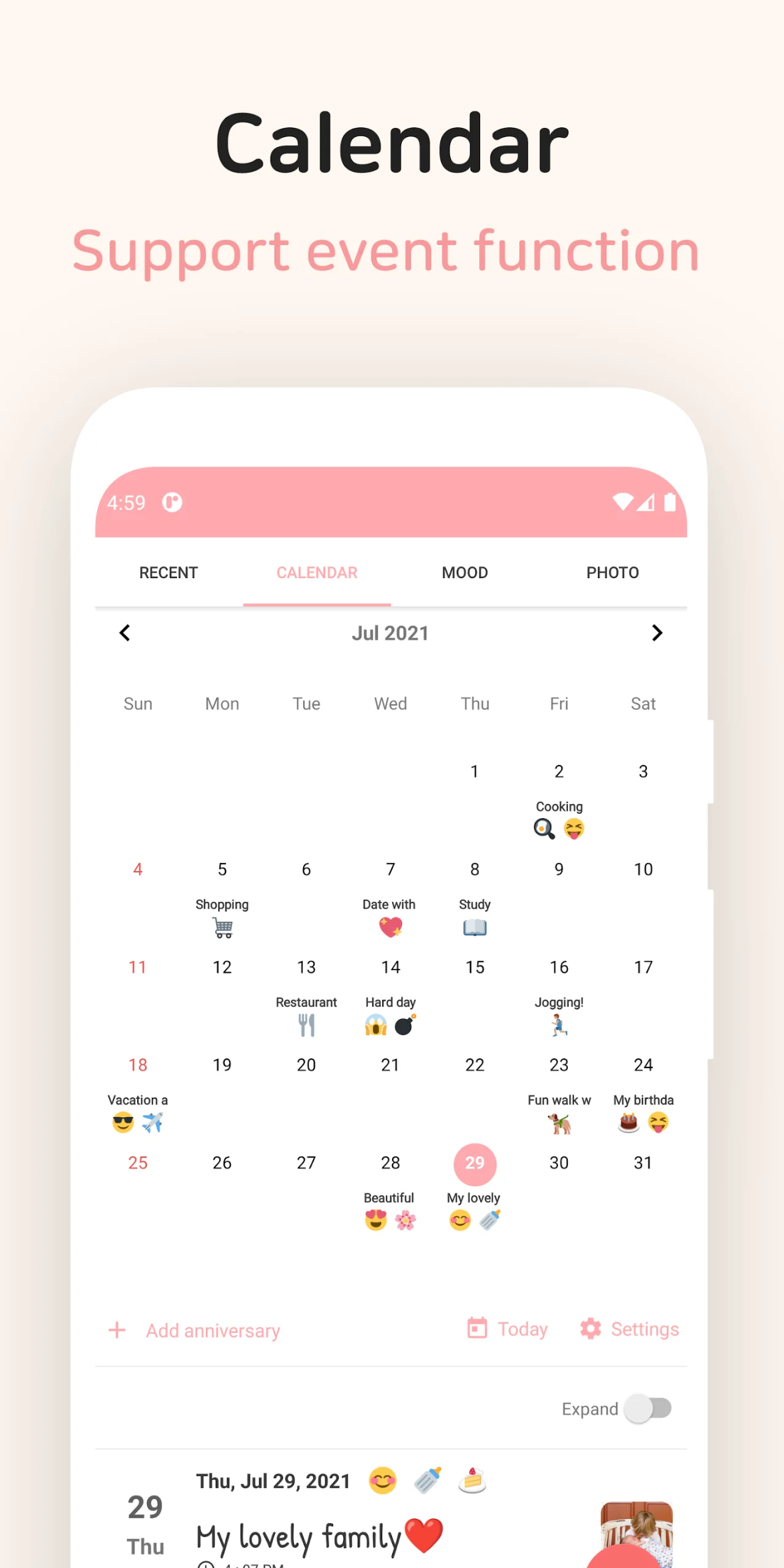 DailyLife: Private Diary, Lock