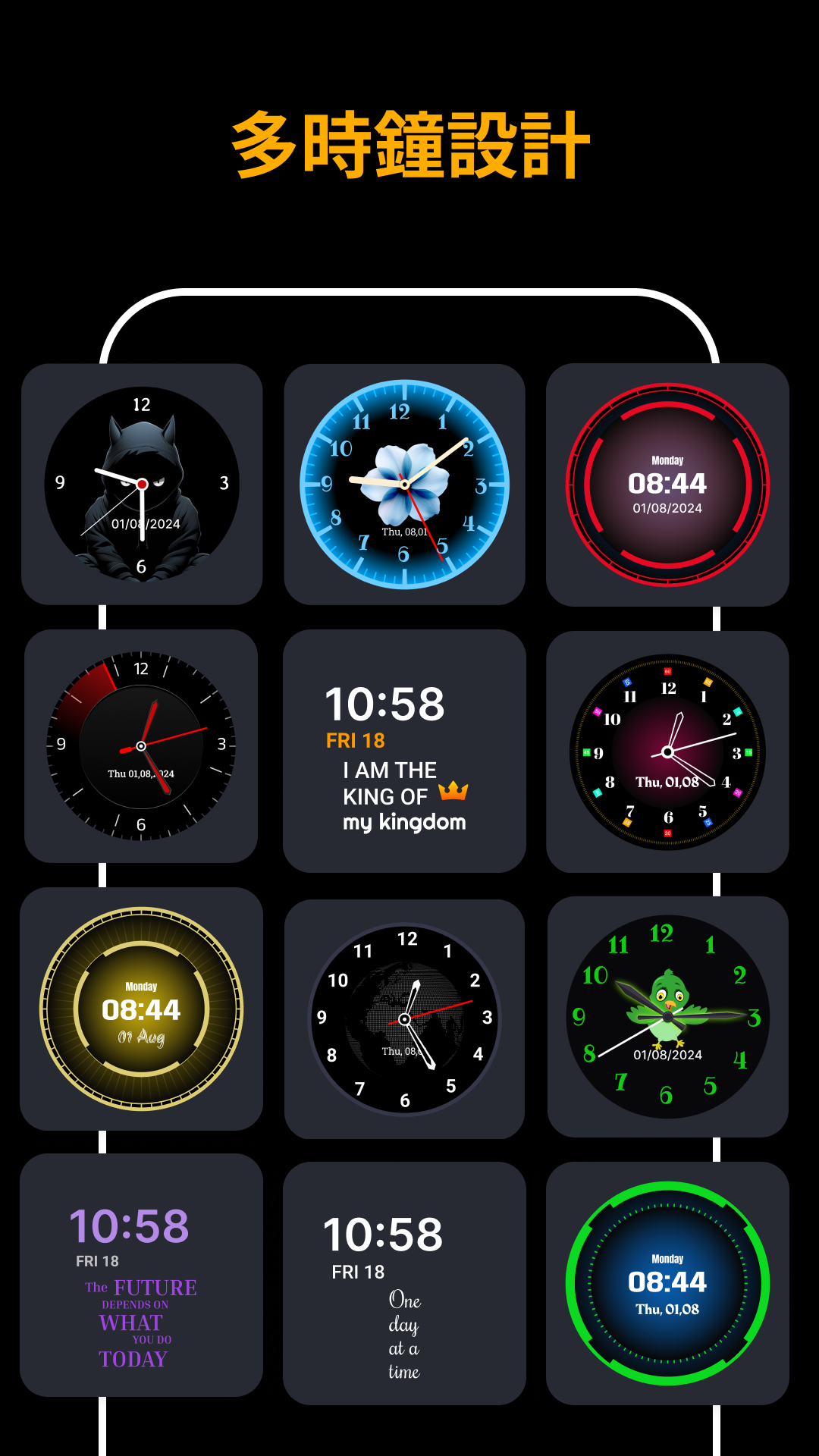 Analog-Digital Clock Wallpaper