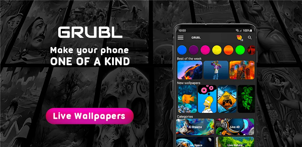 GRUBL 4D Live Wallpapers + AI