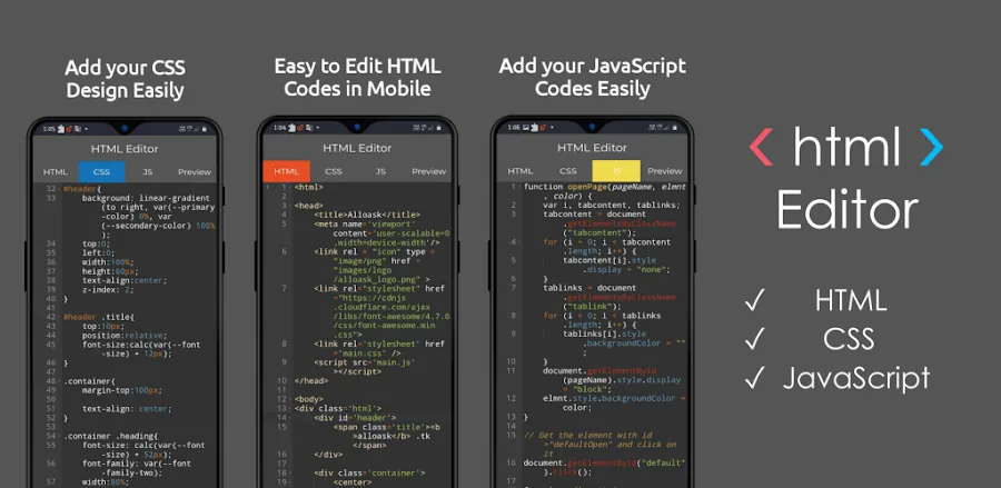 HTML Editor Mobile – AloHTML
