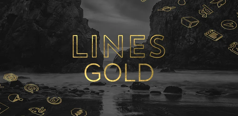 Lines Gold Pro – Icon Pack