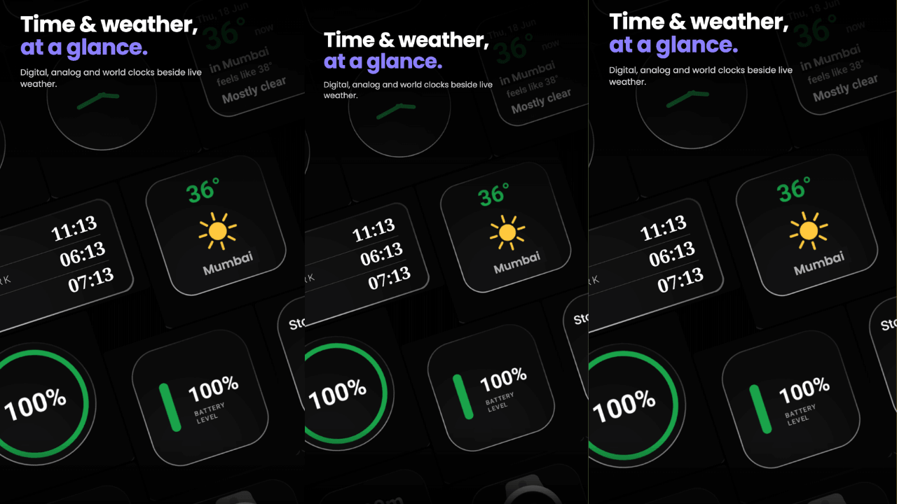 Glass Widgets : Clock, Weather
