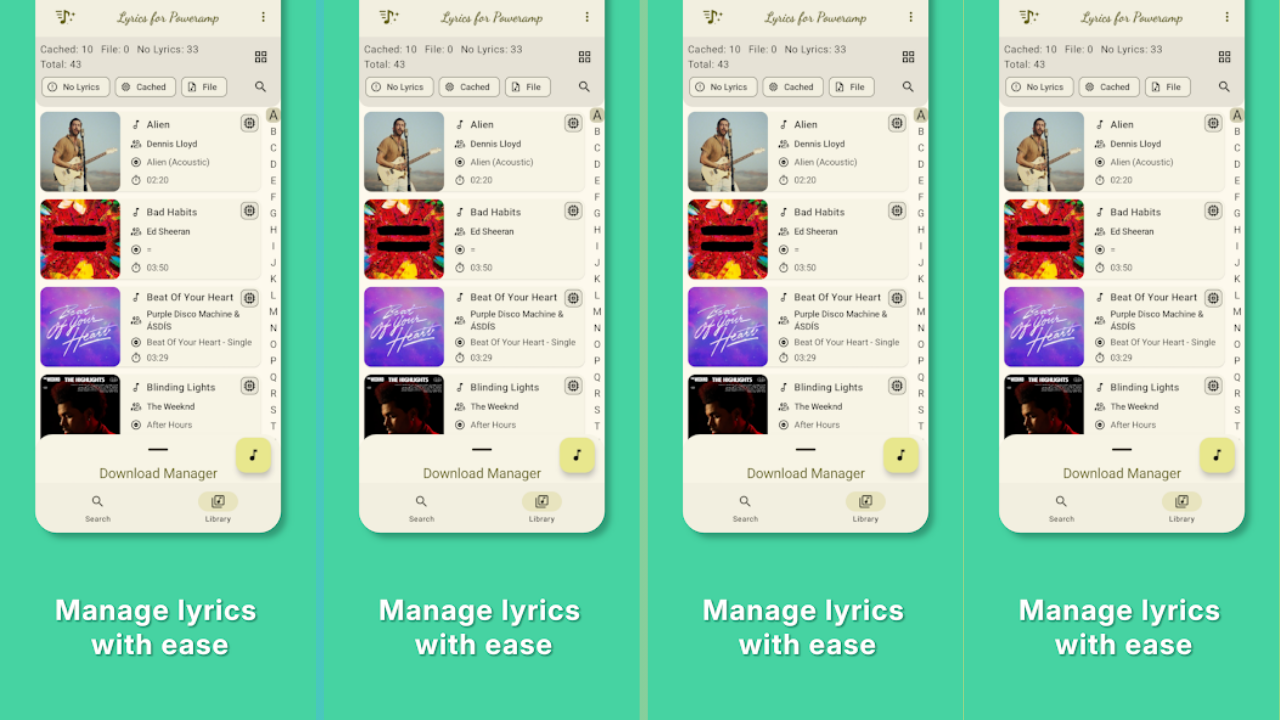 Lyrics for Poweramp