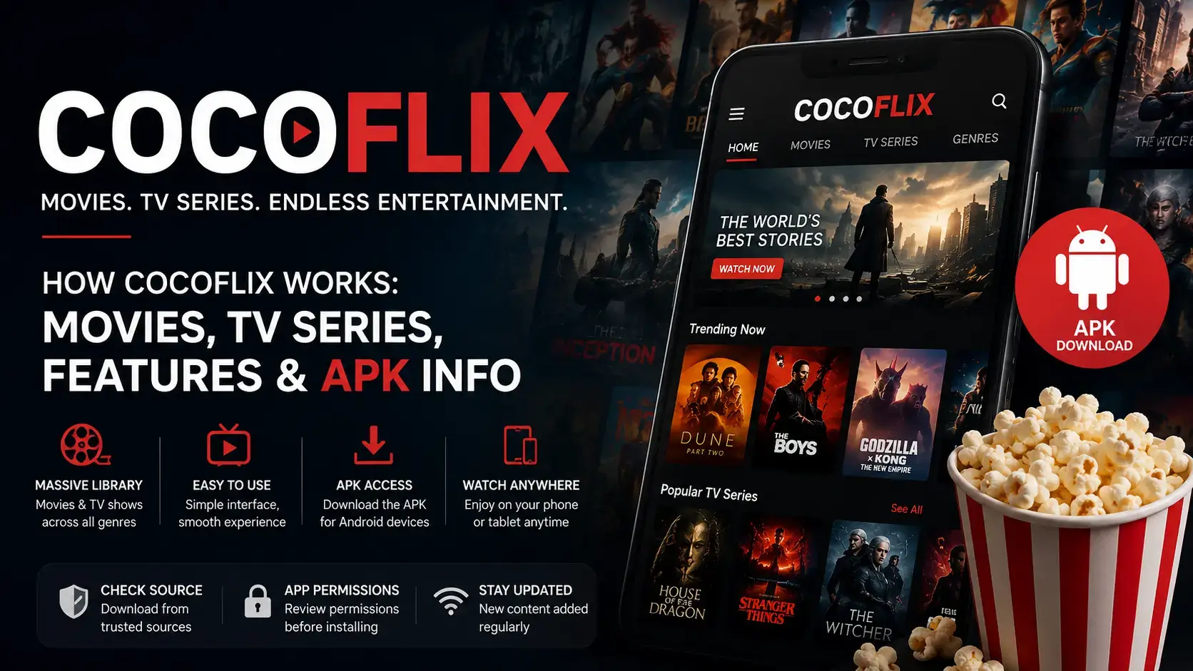How CocoFlix Works: Movies, TV Series, Features and APK Info