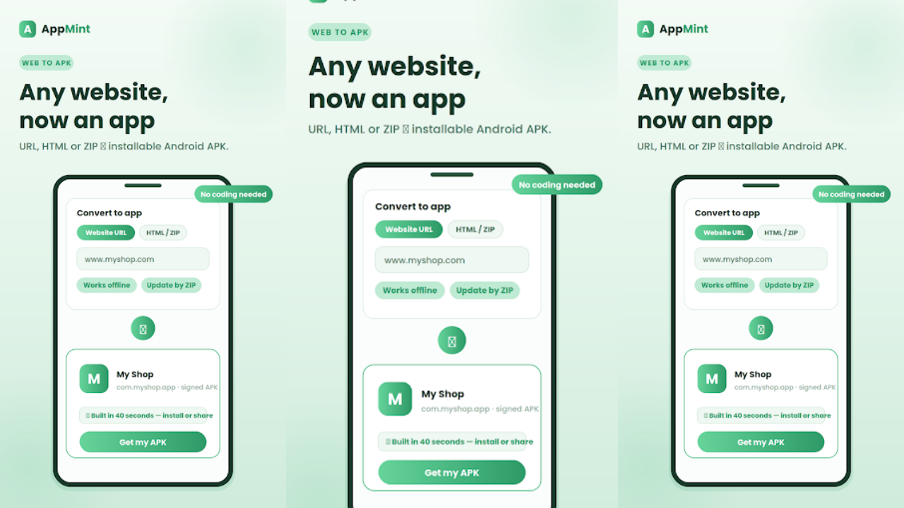HTML & Web to APKAppMint