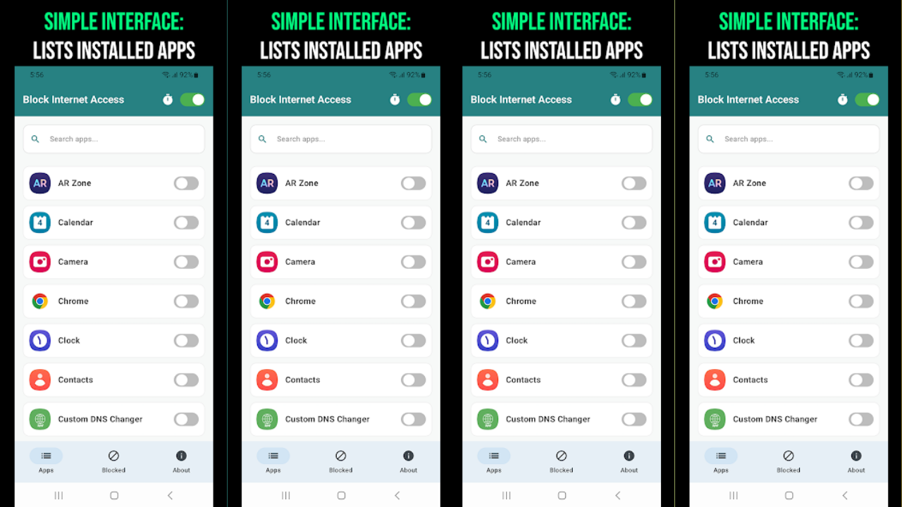 NoNet: Block Internet for Apps