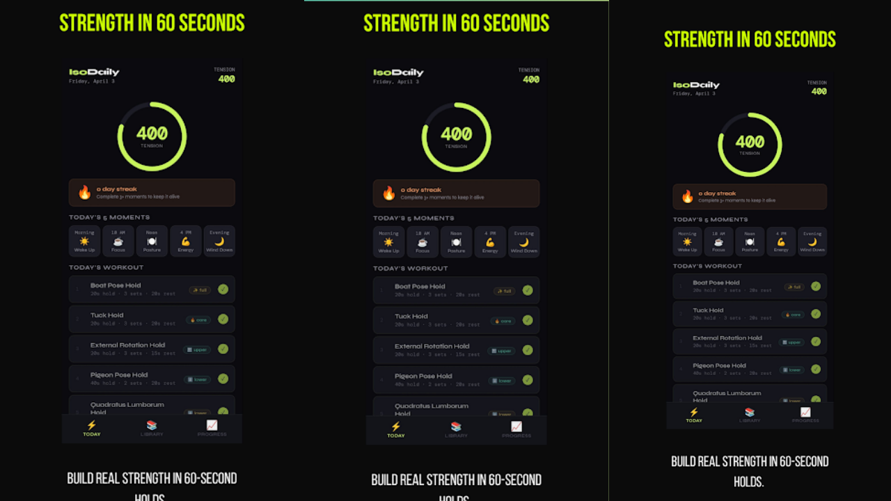 IsoDaily — Isometric Trainer