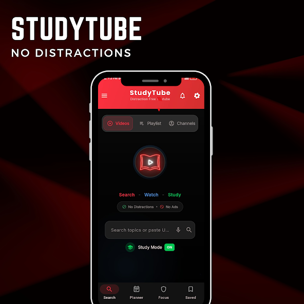 StudyTube : No distractions